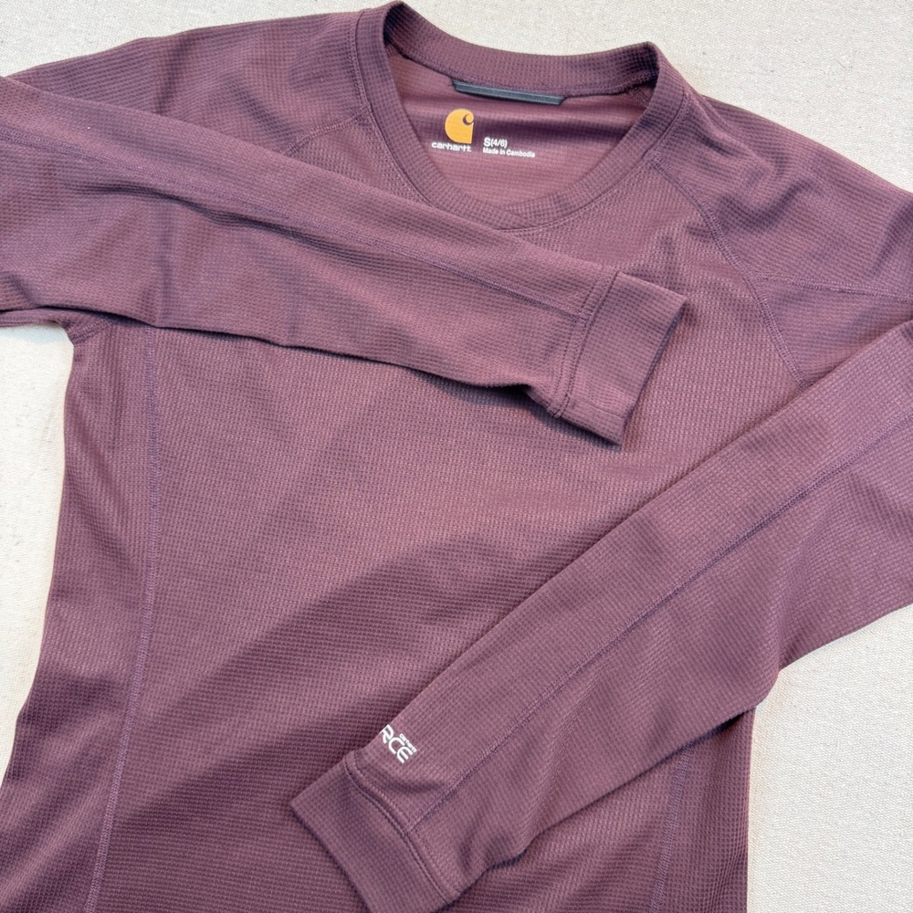 Carhartt Force Womens Small Purple Waffle Knit Thermal Base Layer WBL135 DPW